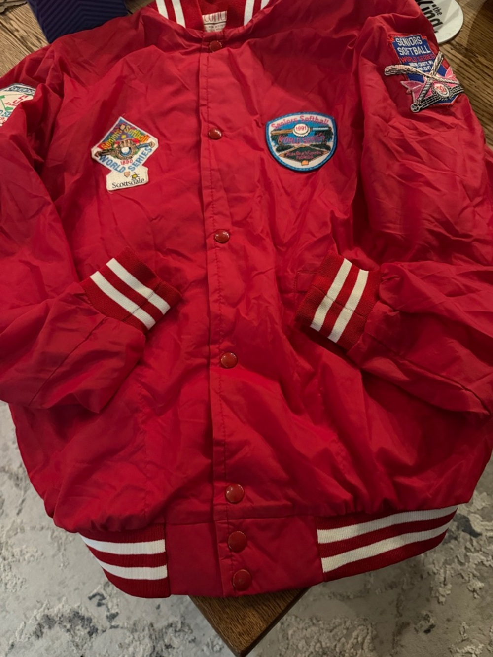 Vtg 80s Satin Jacket with 90s Patches Very Rare